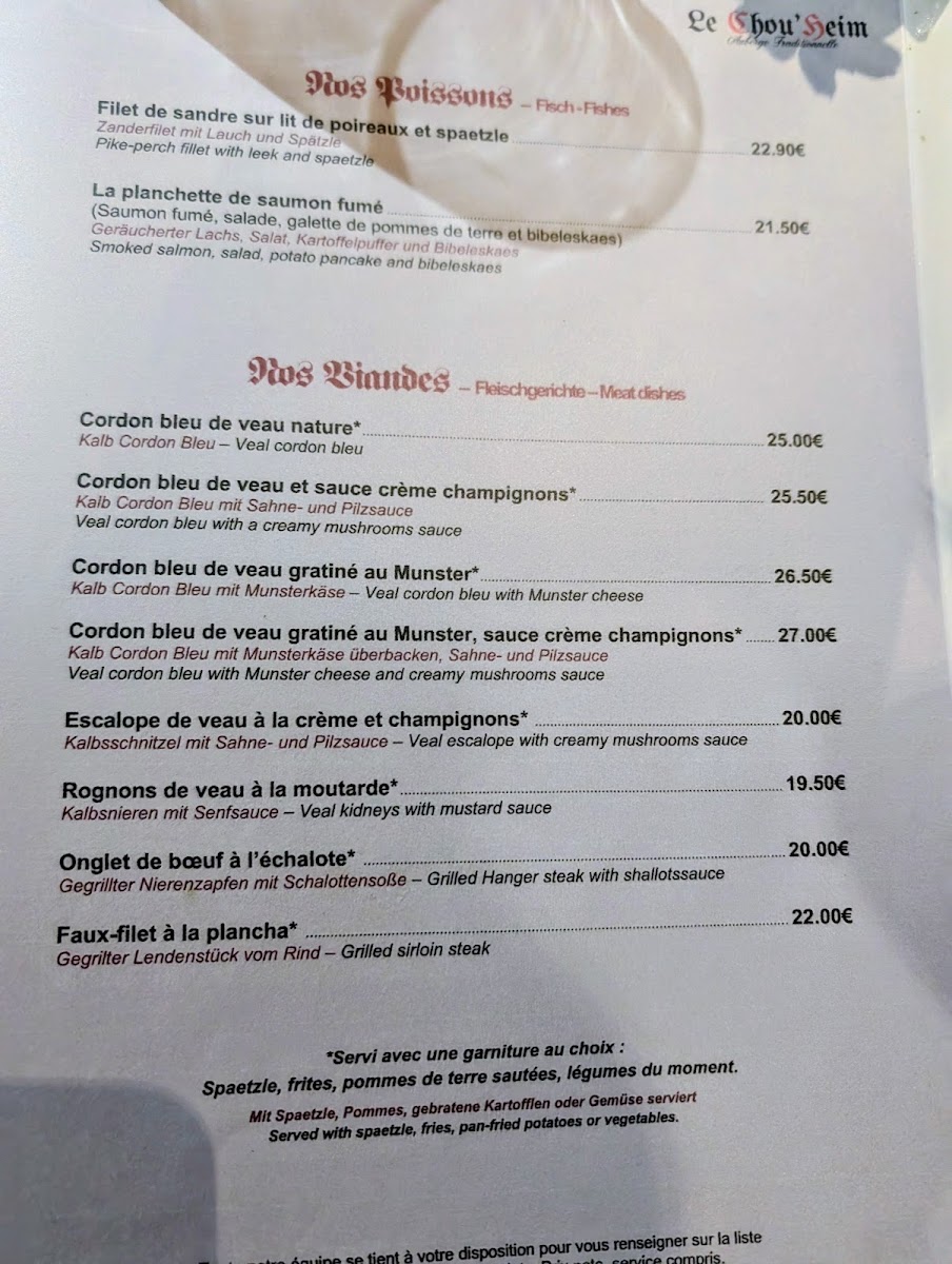 Menu Auberge Le Chou'heim-3