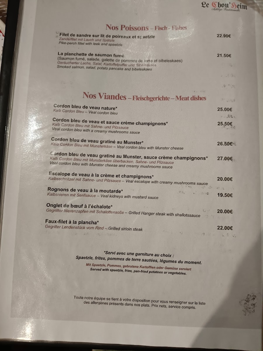 Menu Auberge Le Chou'heim-6