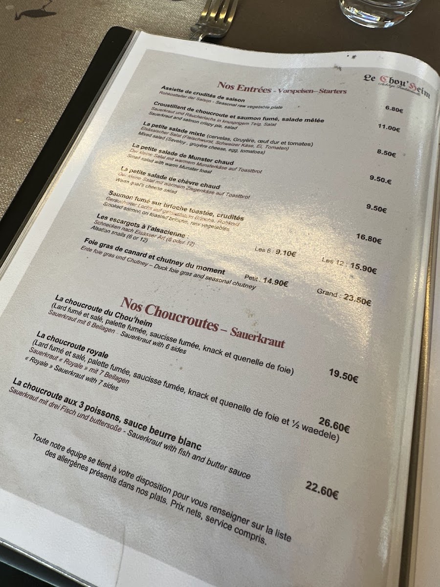 Menu Auberge Le Chou'heim-9